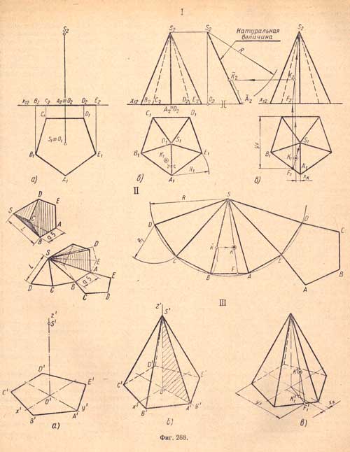 Изображение правильной пятиугольной пирамиды