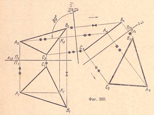В системе плоскостей проекий П1 и П2 даны проекции треугольника ABC общего положения